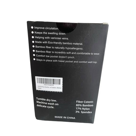 LEVSOX Pure Natural Bamboo Compression Socks New ( Box Has Damage) 15-20 Wide - Picture 3 of 5